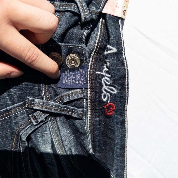 NWT y2k low rise flare jeans dark wash size 3 angels stretchy - Picture 4 of 7